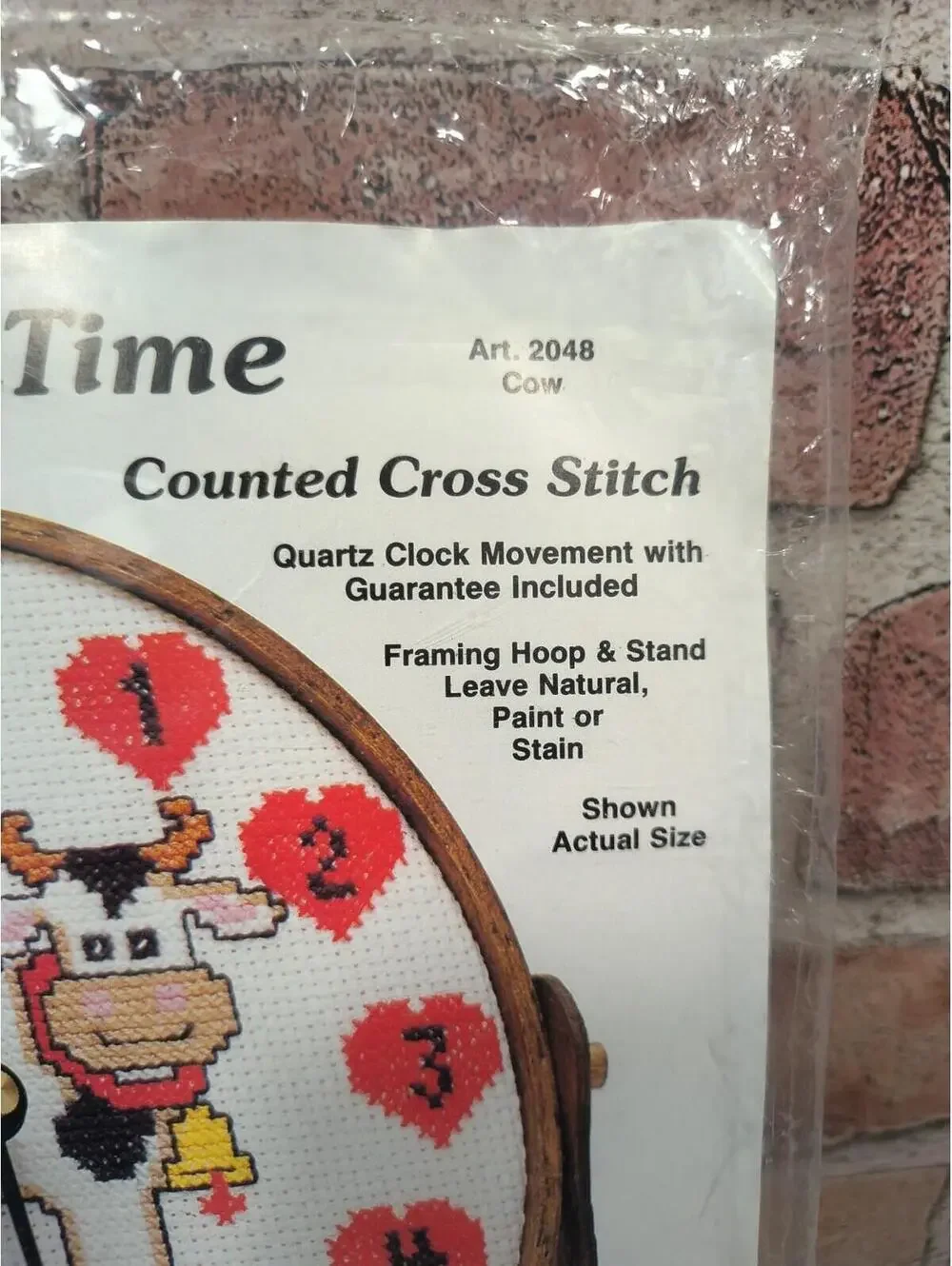 Needle Magic Stitch N Time Cross Stitch Cow Clock Kit Hoop Stand New Sealed